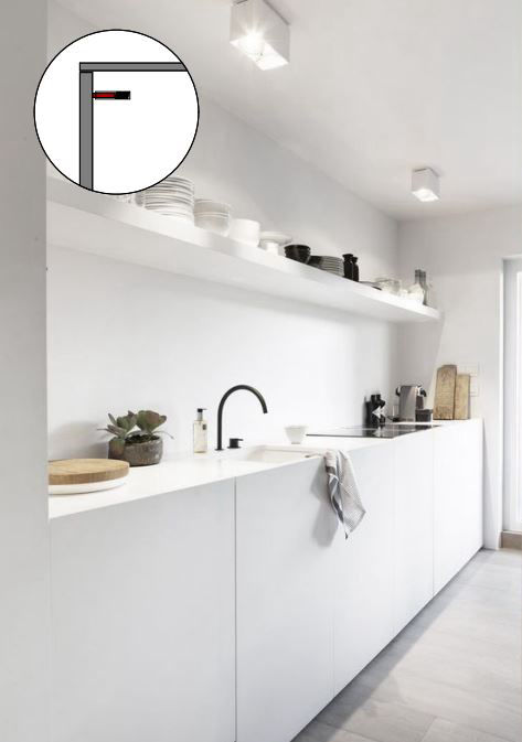 miaje cocina minimalista sin tirador con push pull acabado blanco puro